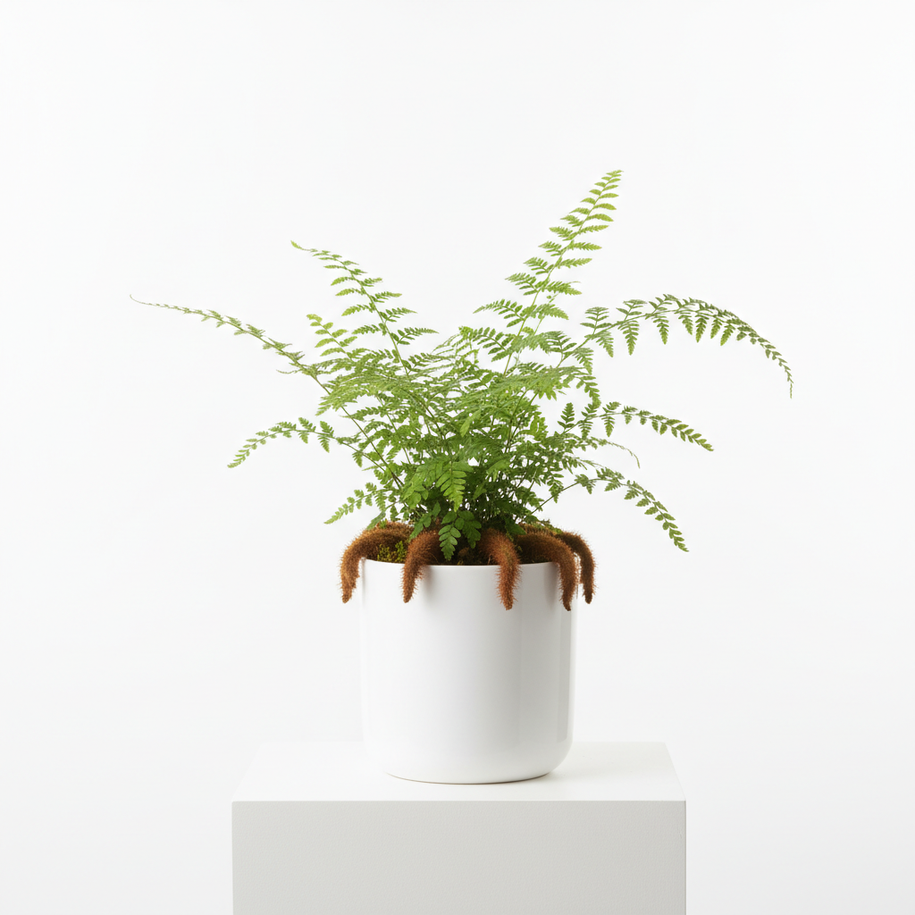 Fern Davallia in nursery pot