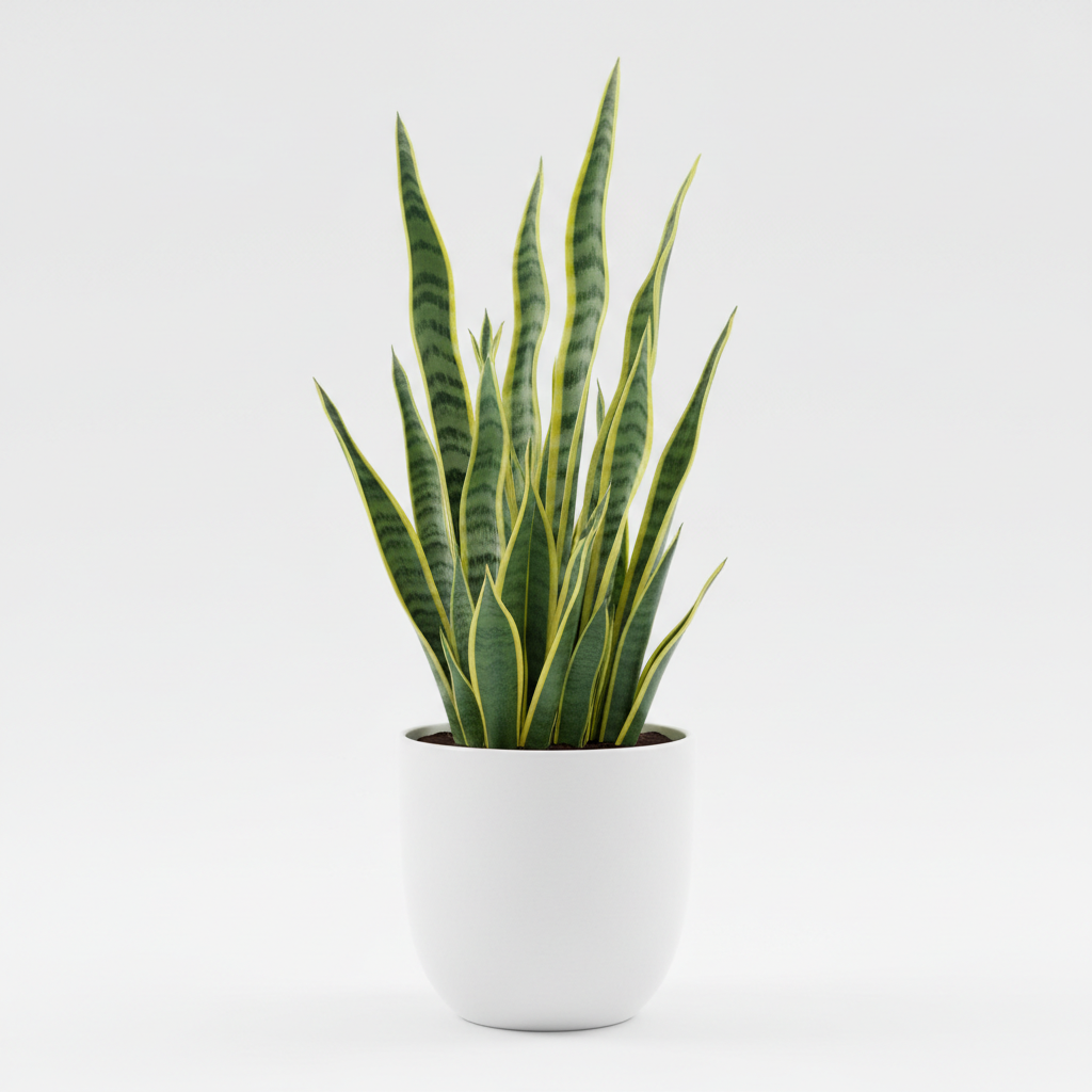 Sansevieria Green in white pot
