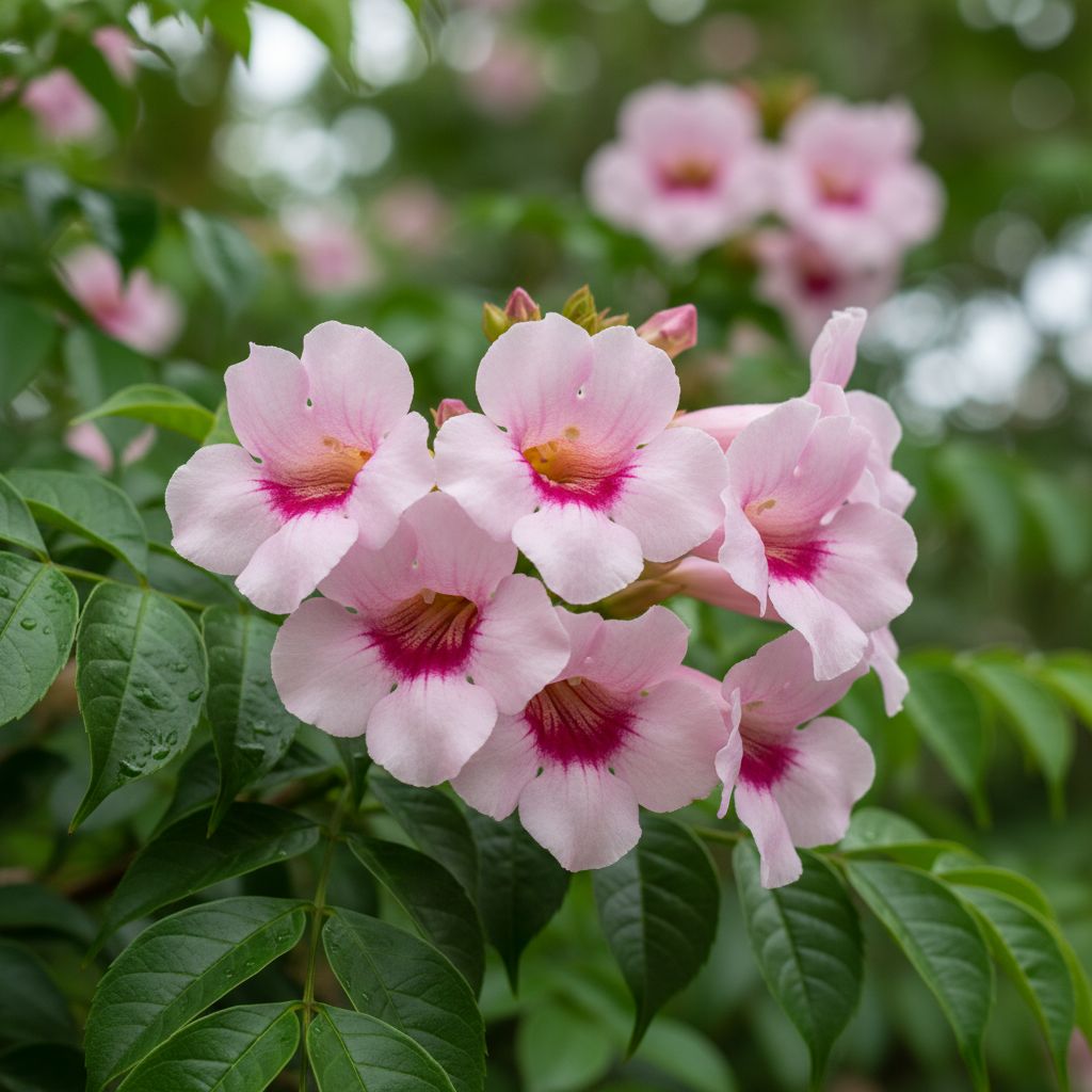 Pandorea Rosea 5L flower detail