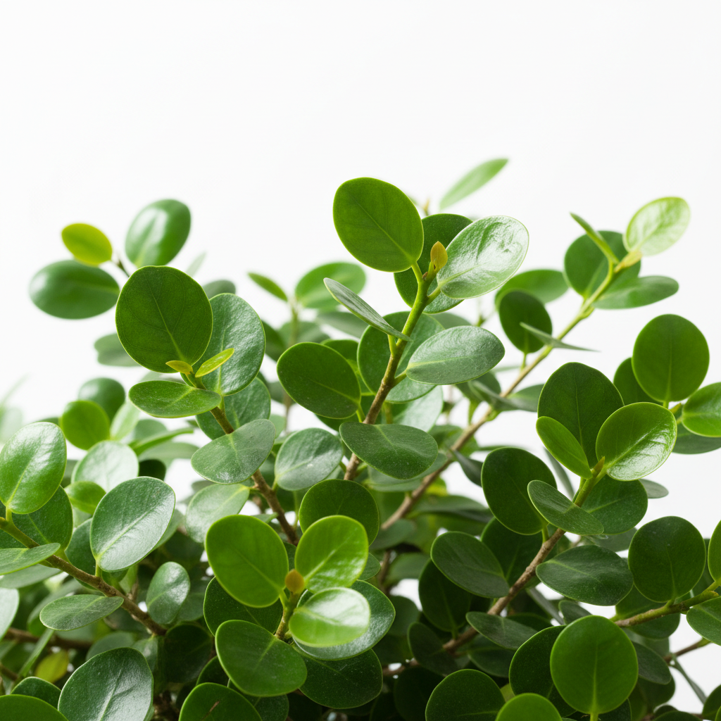 Ficus Bushy Golden Nitida leaf detail