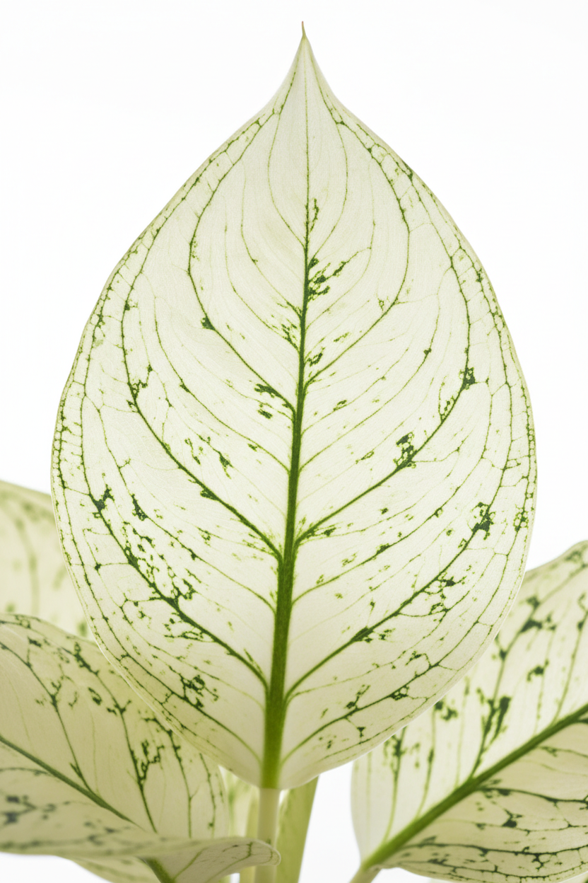 Aglaonema Snow White leaf detail