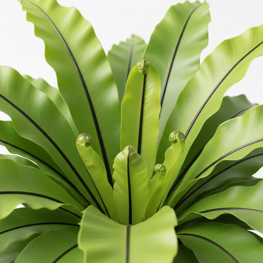 Fern Bird's Nest Nidus frond detail