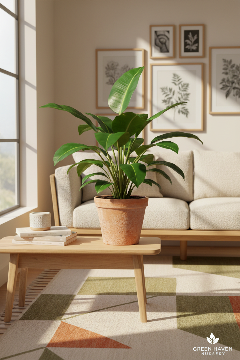 Homalomena Emerald lifestyle shot in modern living room