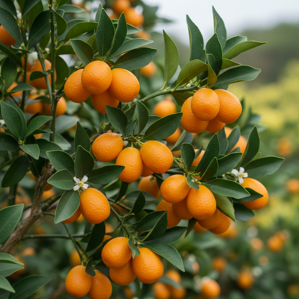 Kumquat fruit close-up detail