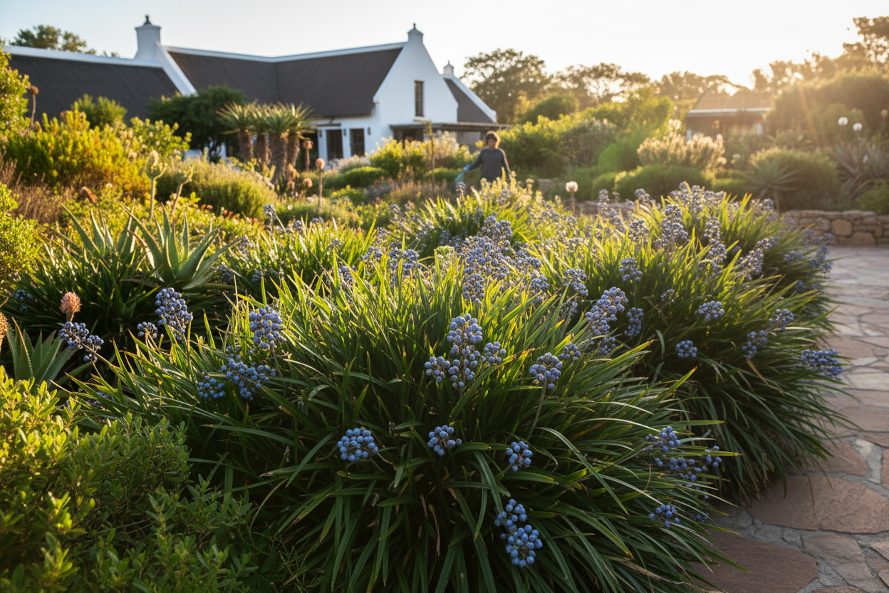 Dianella Tasmanica in garden border lifestyle shot