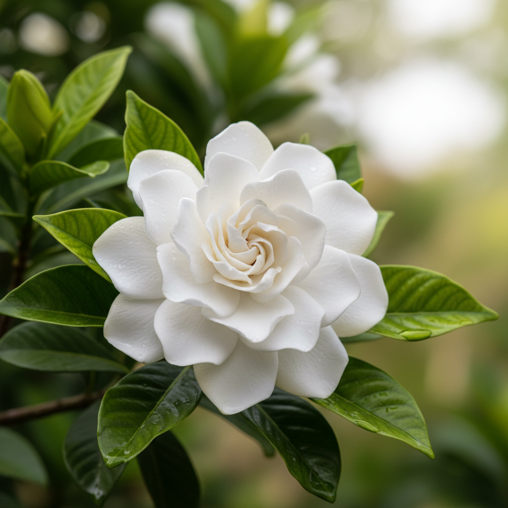 Gardenia Florida white flower close-up detail