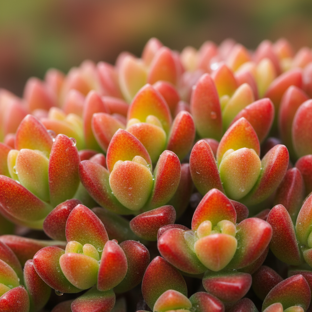 Crassula Erosula Sunset leaf close-up detail