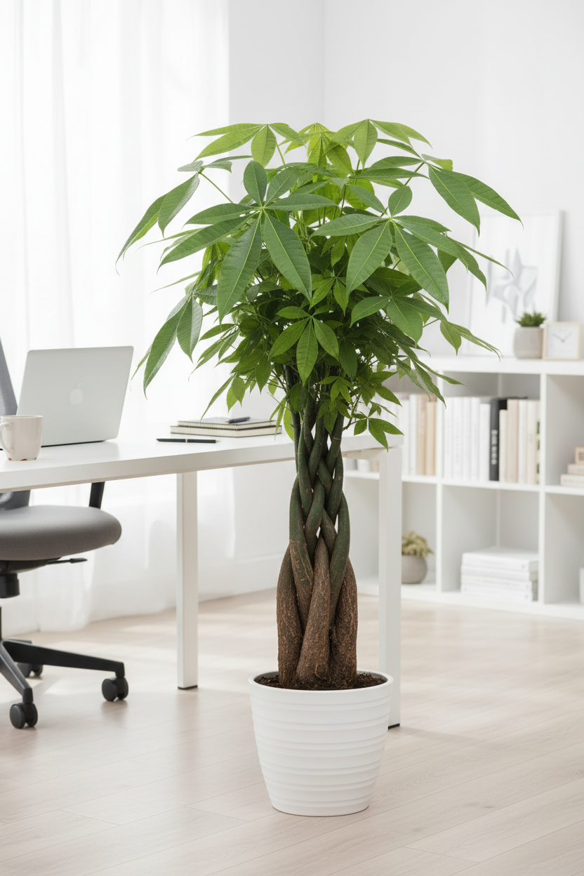 Pachira Money Tree in Office